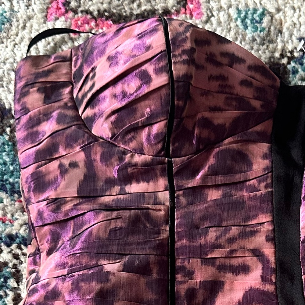 BEBE CORSET PINK PURPLE BLACK CROP TOP S - Picture 8 of 11